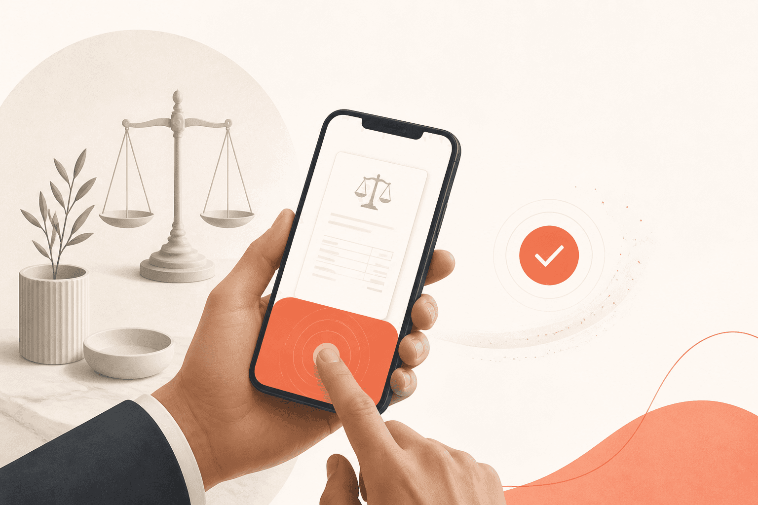A law firm client paying an invoice from a phone using a saved card